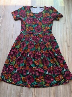LuLaRoe Women's Midi Dress in Black, Pink, Green, Yellow